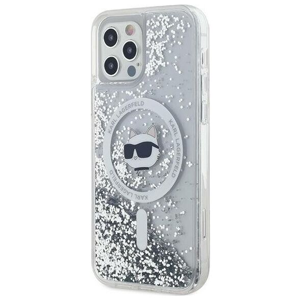 Karl Lagerfeld Karl Lagerfeld KLHMP12MLGCHSGH iPhone 12/12 Pro 6.1" hardcase transparent Liquid Glitter Choupette Head Magsafe