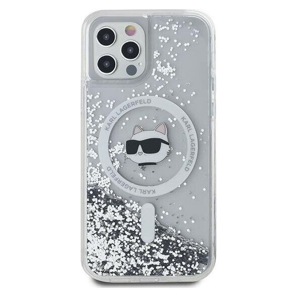 Karl Lagerfeld Karl Lagerfeld KLHMP12MLGCHSGH iPhone 12/12 Pro 6.1" hardcase transparent Liquid Glitter Choupette Head Magsafe