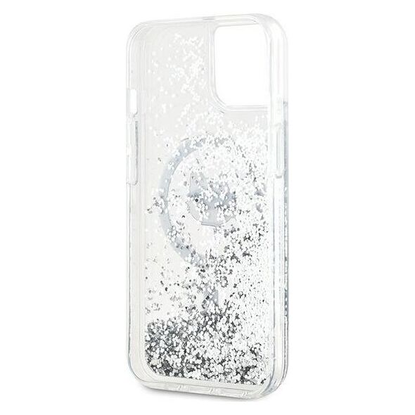 Karl Lagerfeld Karl Lagerfeld KLHMP13MLGCHSGH iPhone 13 6.1" hardcase transparent Liquid Glitter Choupette Head Magsafe