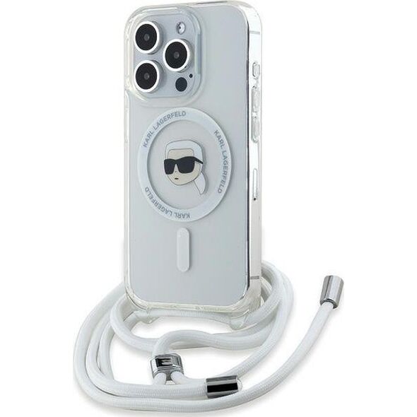 Karl Lagerfeld Karl Lagerfeld KLHMP15LHCKHNT iPhone 15 Pro 6.1" hardcase transparent Crossbody IML Karl Head Magsafe