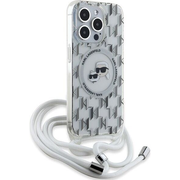 Karl Lagerfeld Karl Lagerfeld KLHMP15XHCKCKLCT iPhone 15 Pro Max 6.7" transparent hardcase IML Crossbody Monogram Karl & Choupette Head MagSafe