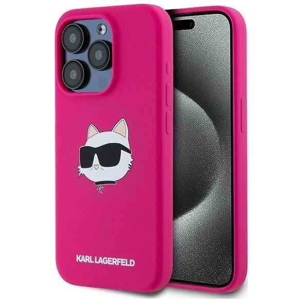 Karl Lagerfeld Karl Lagerfeld KLHMP15LSCHPPLF iPhone 15 Pro 6.1" różowy/fuschia hardcase Silicone Choupette Head MagSafe