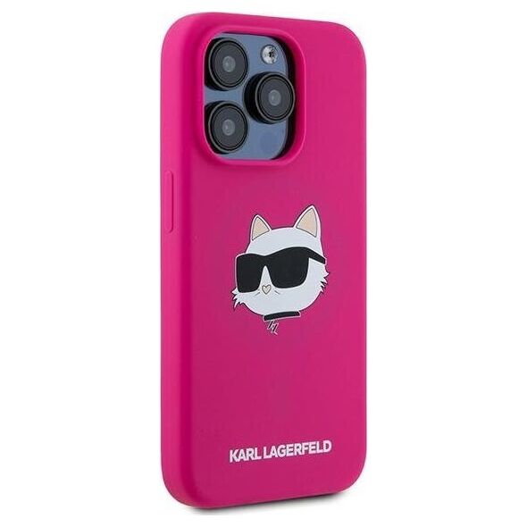 Karl Lagerfeld Karl Lagerfeld KLHMP15LSCHPPLF iPhone 15 Pro 6.1" różowy/fuschia hardcase Silicone Choupette Head MagSafe