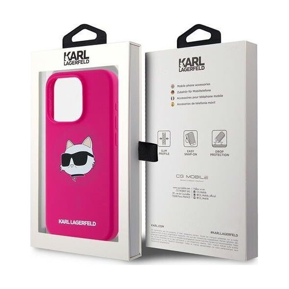 Karl Lagerfeld Karl Lagerfeld KLHMP15LSCHPPLF iPhone 15 Pro 6.1" różowy/fuschia hardcase Silicone Choupette Head MagSafe