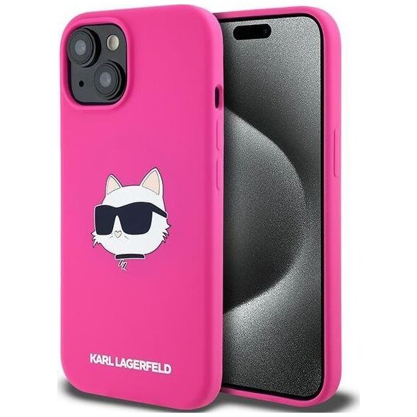 Karl Lagerfeld Karl Lagerfeld KLHMP15MSCHPPLF iPhone 15 Plus / 14 Plus 6.7" różowy/fuschia hardcase Silicone Choupette Head MagSafe