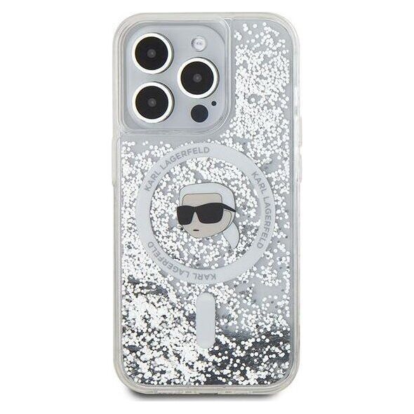 Karl Lagerfeld Karl Lagerfeld KLHMP15XLGKISGH iPhone 15 Pro Max 6.7" hardcase transparent Liquid Glitter Karl Head Magsafe