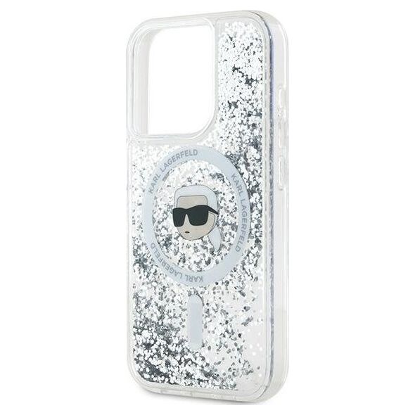 Karl Lagerfeld Karl Lagerfeld KLHMP15XLGKISGH iPhone 15 Pro Max 6.7" hardcase transparent Liquid Glitter Karl Head Magsafe