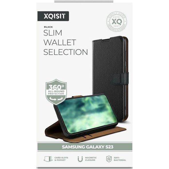 Xqisit Etui XQISIT NP Slim Wallet Selection Anti Bac for Galaxy S23 Black standard