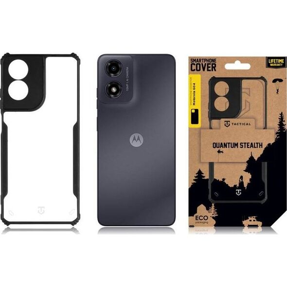 Tactical Tactical Quantum Stealth Cover for Motorola G04 Clear/Black standard
