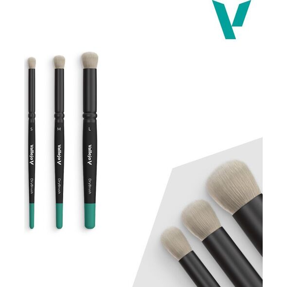 Vallejo Vallejo: B07990 - Dry Brush Set - Natural (S, M, L)