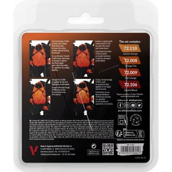 Vallejo Vallejo: 72.381 - Game Color - Orange Color Set 4 x (18 ml)