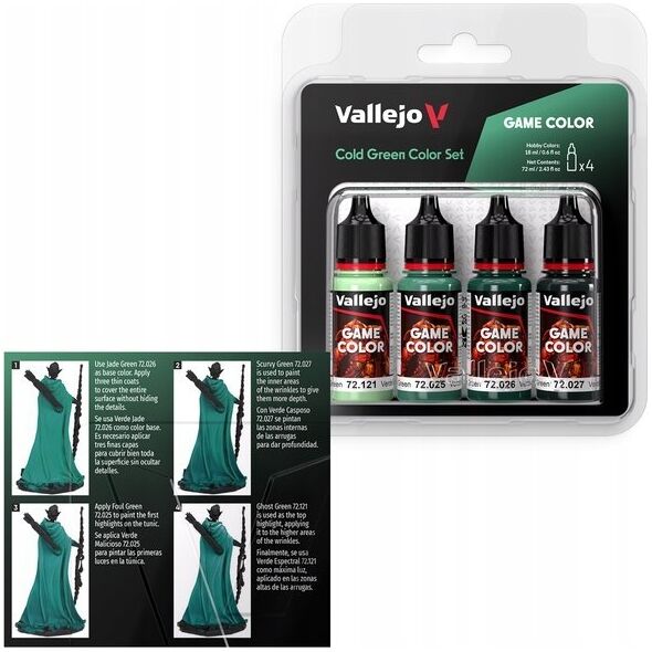 Vallejo Vallejo: 72.383 - Game Color - Cold green Color Set 4 x (18 ml)