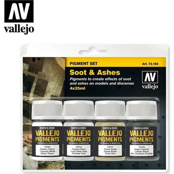 Vallejo Vallejo: 73.193 - Pigment Set -Soot & Ashes (4x35 ml)