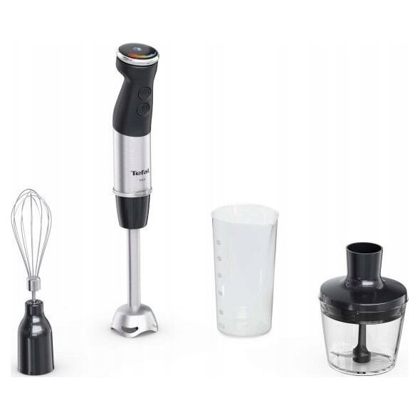 Blender Tefal Tefal HB673830 Quickchef+ 3v1 Black tyčový mixér, 1000 W, 20 rychlostí, tichý režim, kovový plášť