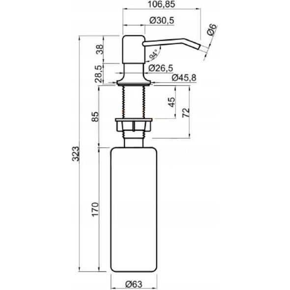 Dozownik do mydła Sourcing DISPENSER FOR LIQUID SOAP BLACK INVENA