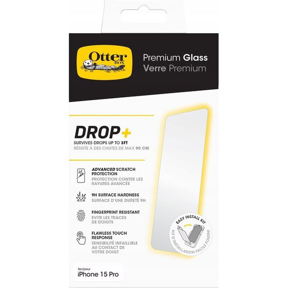 OtterBox OtterBox Premium Glass Antimicrobial iPhone 15 Pro -clear