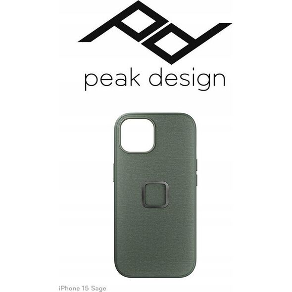 Peak Design Peak Design Mobile Etui Everyday Case Fabric iPhone 15 - Szarozielone