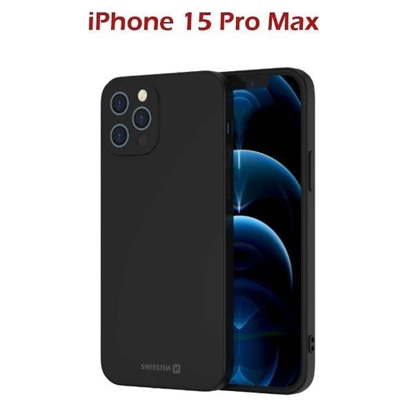 Swissten Soft Joy Case for IPhone 15 Pro Max Black