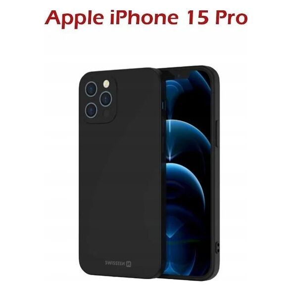 Swissten Soft Joy Case for iPhone 15 Pro Black