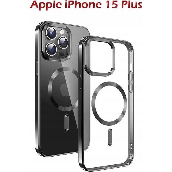 Swissten Clear Jelly Magstick Metallic for iPhone 15 Pro Black