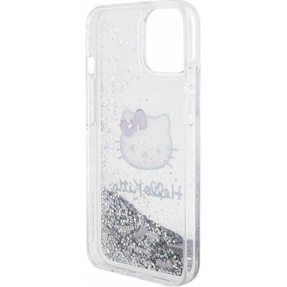 Sourcing Hello Kitty HKHCP14SLIKHET iPhone 14 / 15 / 13 6.1" silver/silver hardcase Liquid Glitter Charms Kitty Head