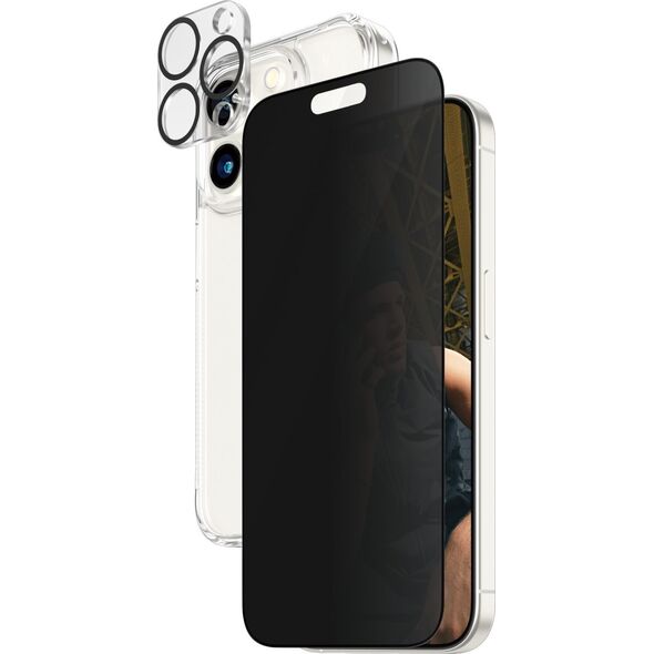 PanzerGlass PanzerGlass Privacy Bundle 3in1 iPhone 15 Pro 6.1" D3O Hardcase + Screen Protector UWF+ Lens 1137+1173+P2810