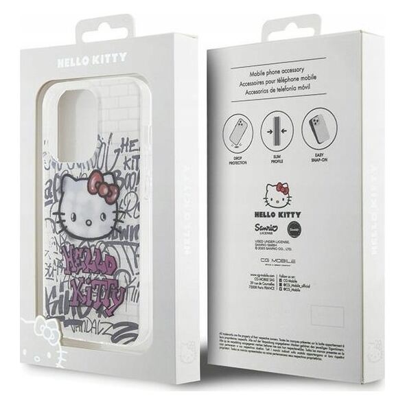 Sourcing Hello Kitty HKHCP15LHDGPHT iPhone 15 Pro 6.1" white/white hardcase IML Kitty On Bricks Graffiti
