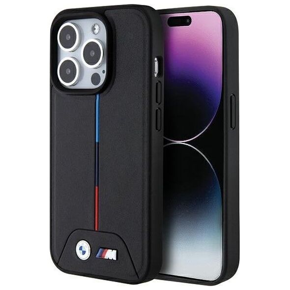 BMW Bmw Bmhmp15L22Pvtk Iphone 15 Pro 6.1" Czarny/Black Hardcase Quilted Tricolor Magsafe