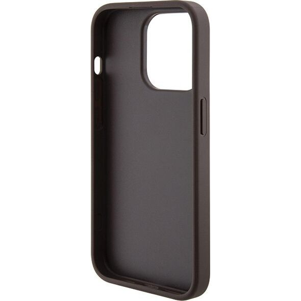 Guess Guess GUHCP15XPGS4TDW iPhone 15 Pro Max 6.7" brązowy/brown hardcase Grip Stand 4G Triangle Strass