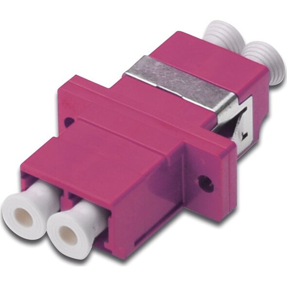 Adapter AV Digitus Digitus Adapter światłowodowy LC/LC, duplex, wielomodowy OM4, ceramiczna ferrula, różowy