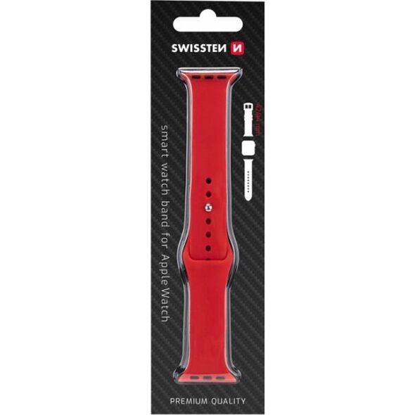 Swissten Silicone band for apple watch 42-44 mm red