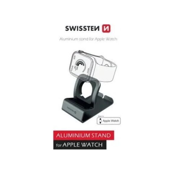 Swissten Aluminum stand for apple watch grey