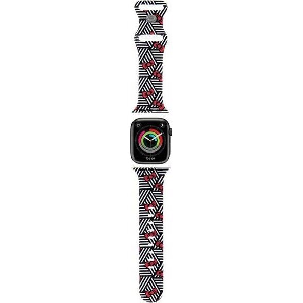 Sourcing Hello Kitty HKAWMSDIEZK Apple Watch Strap 38/40/41mm black/black strap Silicone Bows & Stripes