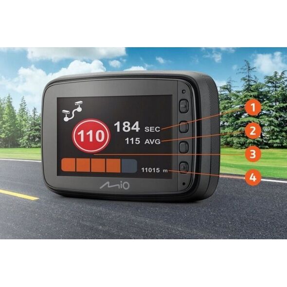 Mio Mio MiVue 802 Quad HD Wi-Fi Bateria, USB Czarny