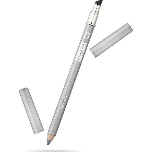 Pupa Pupa, Multiplay, Double-Ended, Eyeshadow & Kajal Eyeliner 2-In-1, 22, Pure Silver, 1.2 g For Women