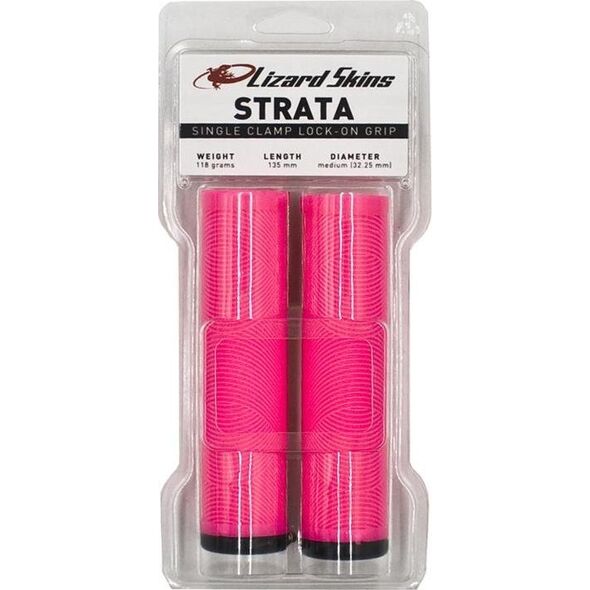Lizard Skins Chwyty Lizardskins Strata Single sided Lock-on, 135 x 32,25 mm, neonowy róż