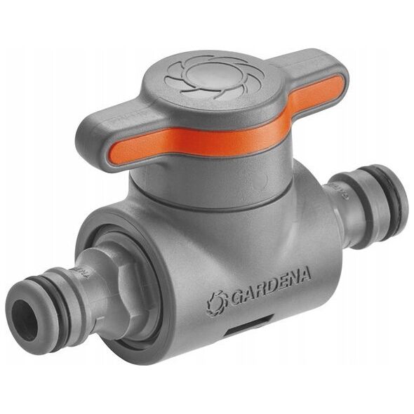Gardena Gardena Coupling with Flow-Control Valve, valve, Drip irrigation system, Plastic, Grey, Orange, Male/Male, 1 pc(s)