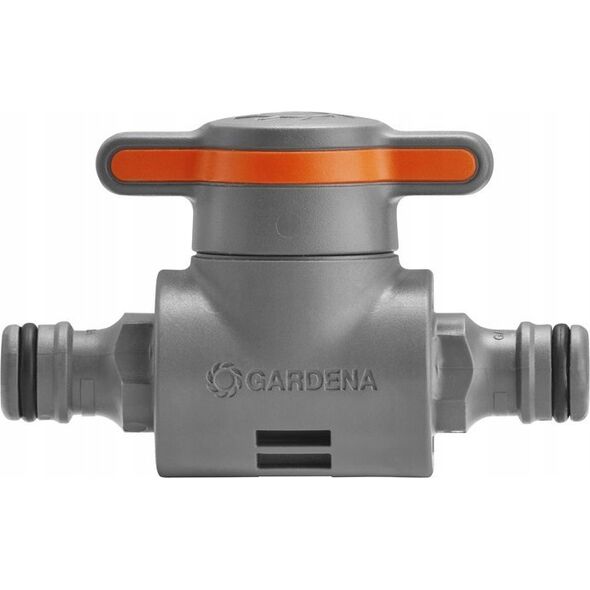 Gardena Gardena Coupling with Flow-Control Valve, valve, Drip irrigation system, Plastic, Grey, Orange, Male/Male, 1 pc(s)