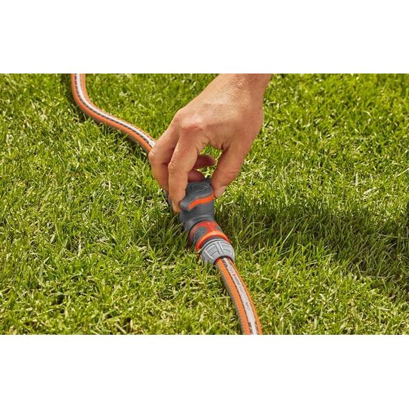 Gardena Gardena Coupling with Flow-Control Valve, valve, Drip irrigation system, Plastic, Grey, Orange, Male/Male, 1 pc(s)