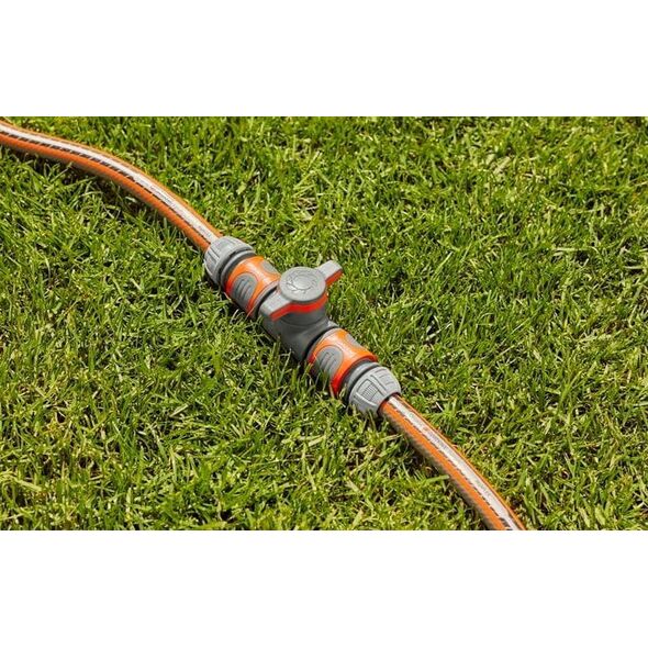 Gardena Gardena Coupling with Flow-Control Valve, valve, Drip irrigation system, Plastic, Grey, Orange, Male/Male, 1 pc(s)