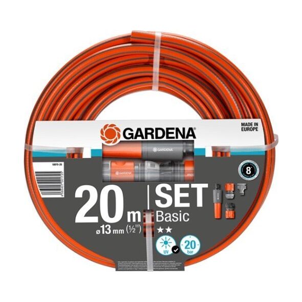 Gardena Watering hose 13mm (1/2") 20 m. GARDENA Basic, Set: 1 x 18300, 1 x 18213, 1 x 18215