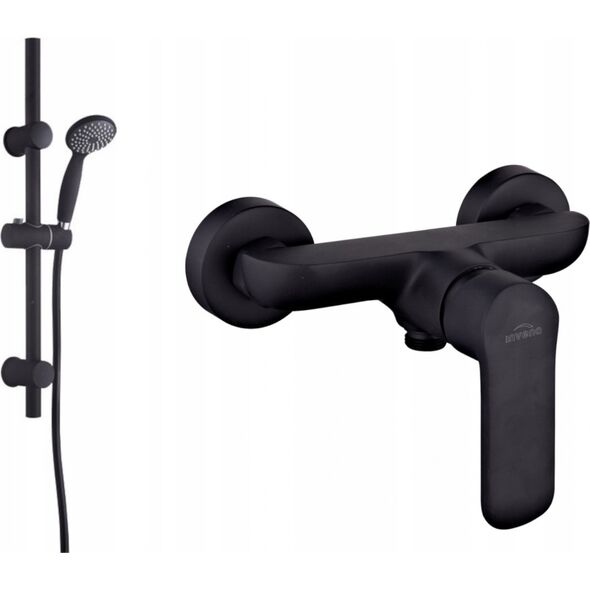 Bateria prysznicowa Invena Invena bateria natryskowa Siros czarna BN-90-004