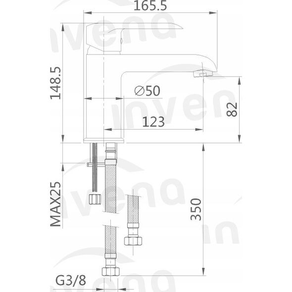 Bateria prysznicowa Invena Invena bateria natryskowa Siros czarna BN-90-004