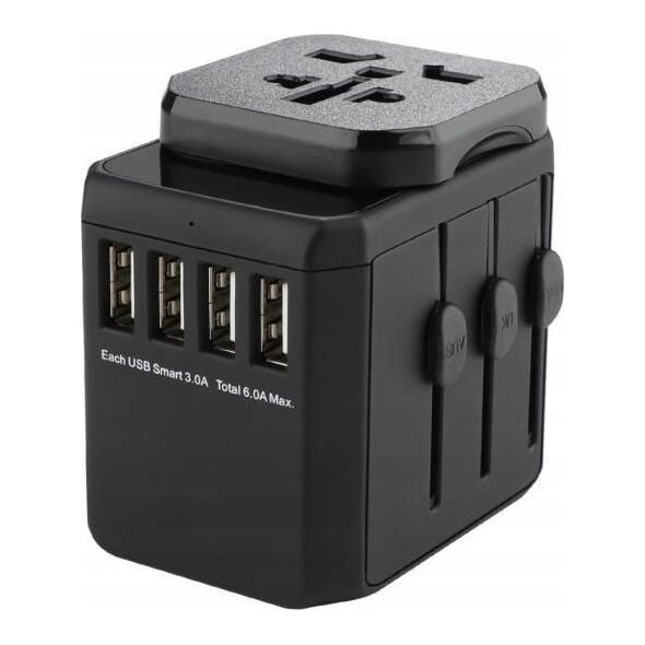 MicroConnect Microconnect MC-TRAVELADAPTER2 elektryczny wtyk zasilający Czarny