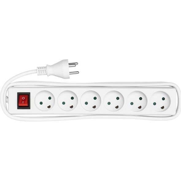 Kabel zasilający MicroConnect Power strip 6 outlets 3m White
