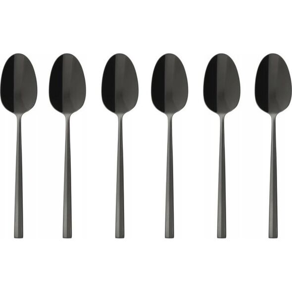 Sambonet Sambonet Rock PVD 6 Espresso Spoons Moka Nero Lucido