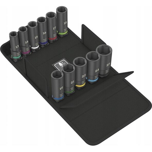 Wera Wera 8790 C Impaktor Deep Set 1, 11 pieces, socket wrench (black, 1/2", in textile box)