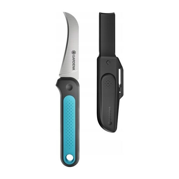 Gardena Gardena Harvesting Knife VeggieCut (grey/turquoise, incl. belt holster with integrated sharpening stone)