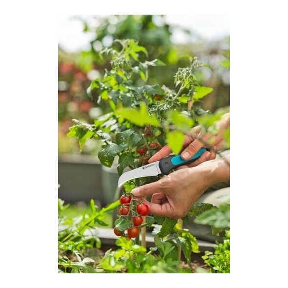 Gardena Gardena Harvesting Knife VeggieCut (grey/turquoise, incl. belt holster with integrated sharpening stone)