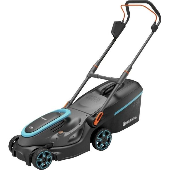 Kosiarka akumulatorowa Gardena GARDENA Cordless Lawnmower PowerMax 37/36V P4A Ready-To-Use Set, 36V (2x18V) (black/grey, 2x Li-Ion battery 4.0Ah, POWER FOR ALL ALLIANCE)